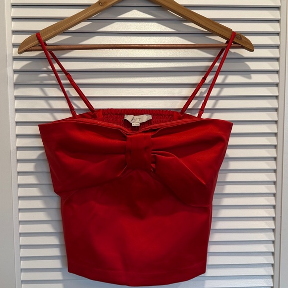 NWT Loft Bow Strappy Bustier Top Red Camisole - Picture 4 of 7